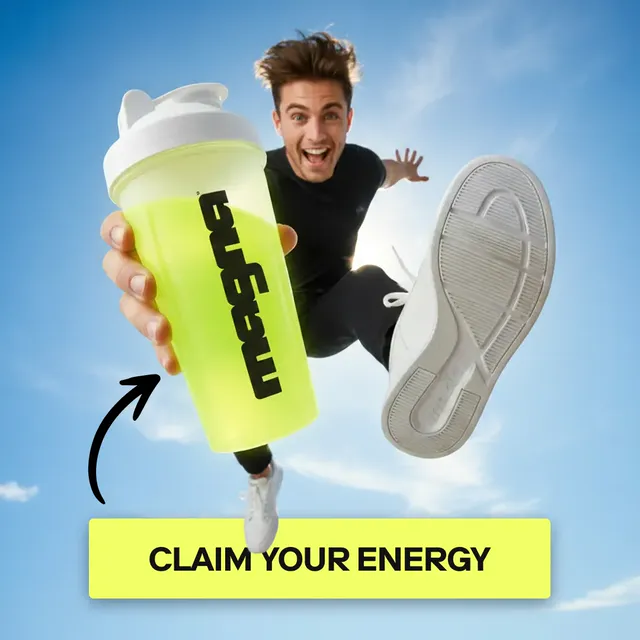 Magna bottle in the foreground, a runner behind it
