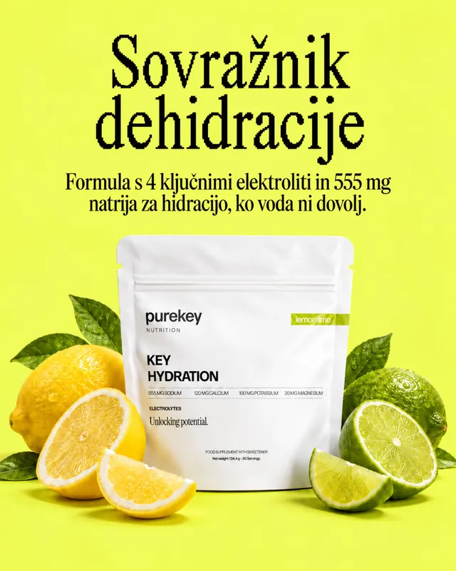 Purekey Key Hydration with lemons and limes: the enemy of dehydration, a formula with 4 key electrolytes